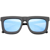Hipster Flat Front Square Horned Rim Mirror Lens Sunglasses A143 from zeroUV