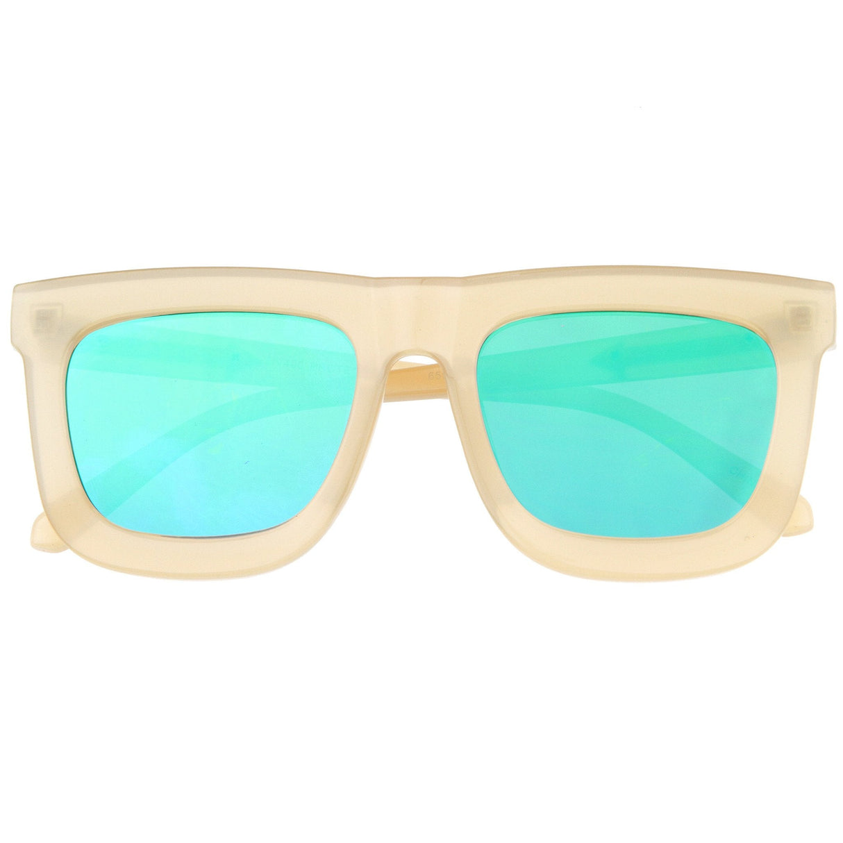 Hipster Flat Front Square Horned Rim Mirror Lens Sunglasses A143 from zeroUV