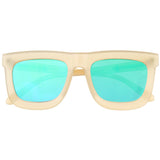 Hipster Flat Front Square Horned Rim Mirror Lens Sunglasses A143 from zeroUV