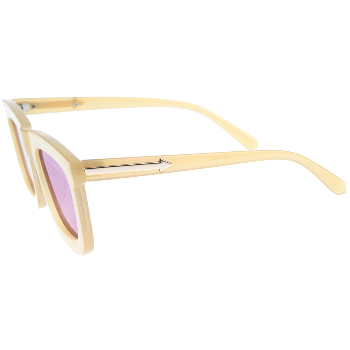 Hipster Flat Front Square Horned Rim Mirror Lens Sunglasses A143 from zeroUV