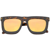 Hipster Flat Front Square Horned Rim Mirror Lens Sunglasses A143 from zeroUV
