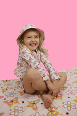 BLOSSOMIN’ BUTTERFLY DREAM 2-PIECE RASH GUARD RUFFLE SWIM SUIT from DREAM BIG LITTLE CO