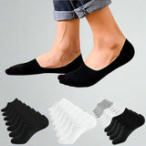 3-12 Pairs Mens No Show Invisible Nonslip Loafer Solid Boat Cotton Low Cut Socks from PremiumBrandGoods