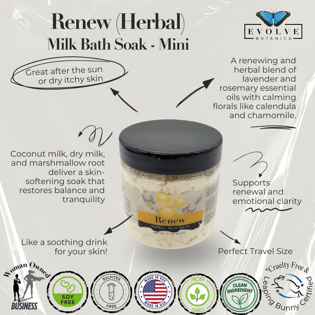 Milk Bath - Renew (Herbal) Mini from Evolve Botanica
