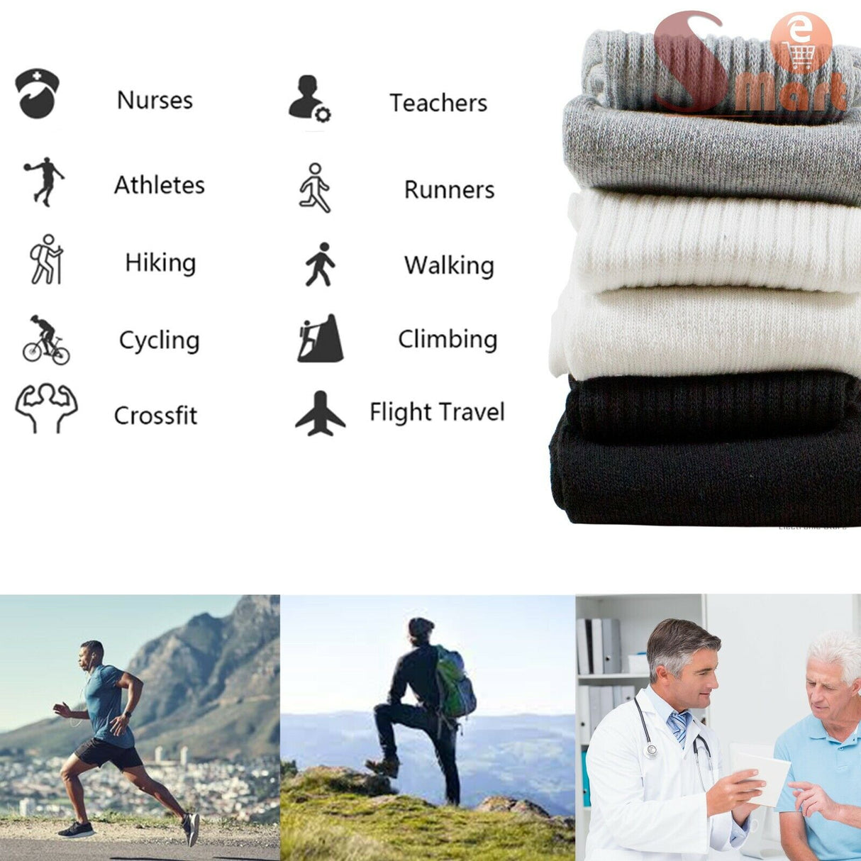 Lot 3-12 Pairs Mens Solid Sports Athletic Work Plain Crew Socks Size 9-11 10-13 from PremiumBrandGoods