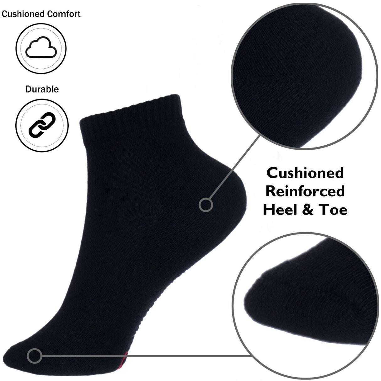 3-12 Pairs Mens Plain Solid Cotton Sports Ankle Athletic Socks Low Cut Size 9-13 from PremiumBrandGoods