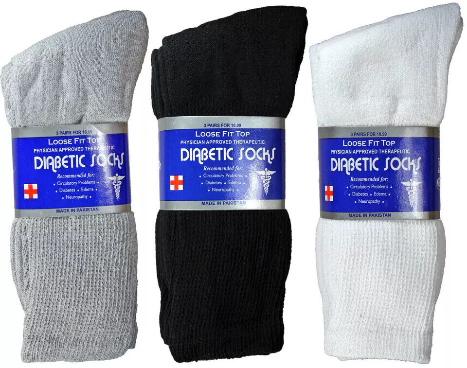Wholesale Bulk Mens Diabetic Crew Socks Health Circulatory Size 9-11,10-13,13-15 from PremiumBrandGoods