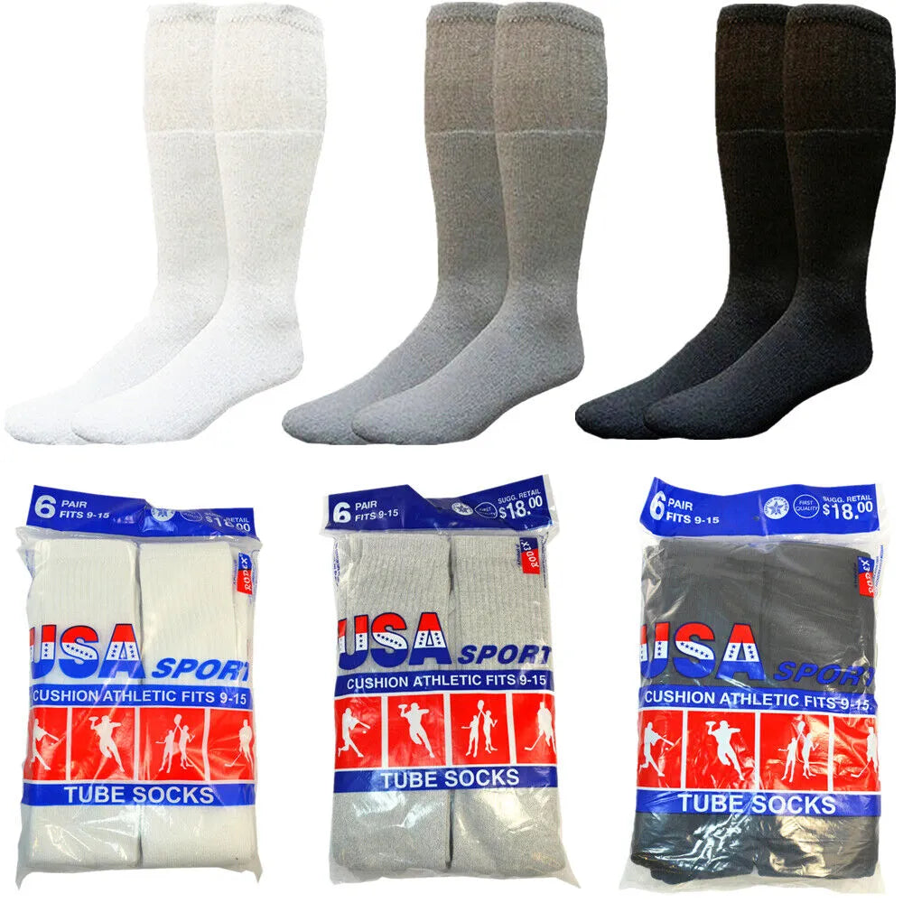 Men Athletic Socks Cotton Sports Solid Tube Socks sox Sizes 9-15 from PremiumBrandGoods