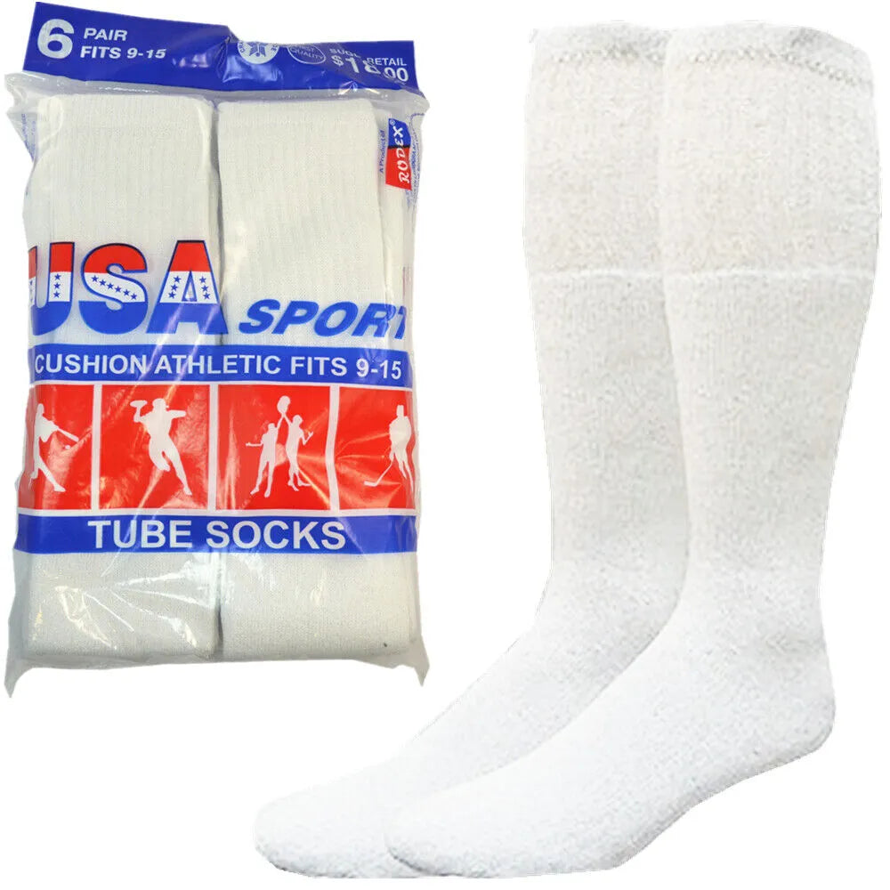 Men Athletic Socks Cotton Sports Solid Tube Socks sox Sizes 9-15 from PremiumBrandGoods