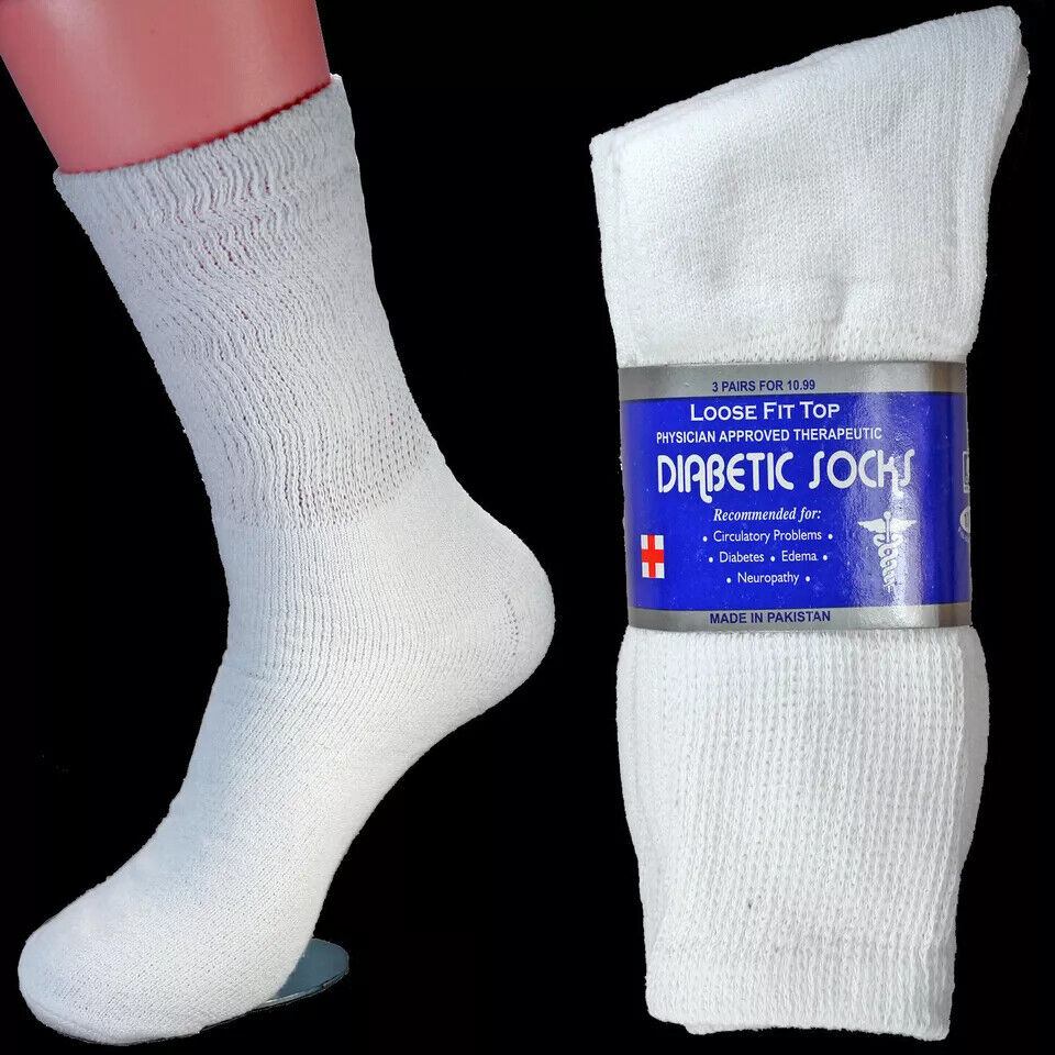 Wholesale Bulk Mens Diabetic Crew Socks Health Circulatory Size 9-11,10-13,13-15 from PremiumBrandGoods