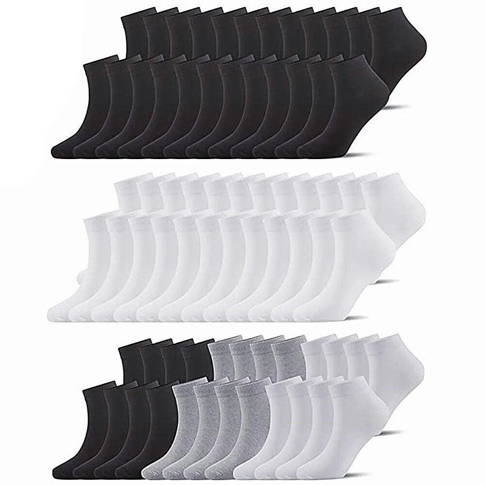 Ankle Socks Unisex Classic Premium Cotton Mens Womens Solid Low Cut Size 9-13 from PremiumBrandGoods