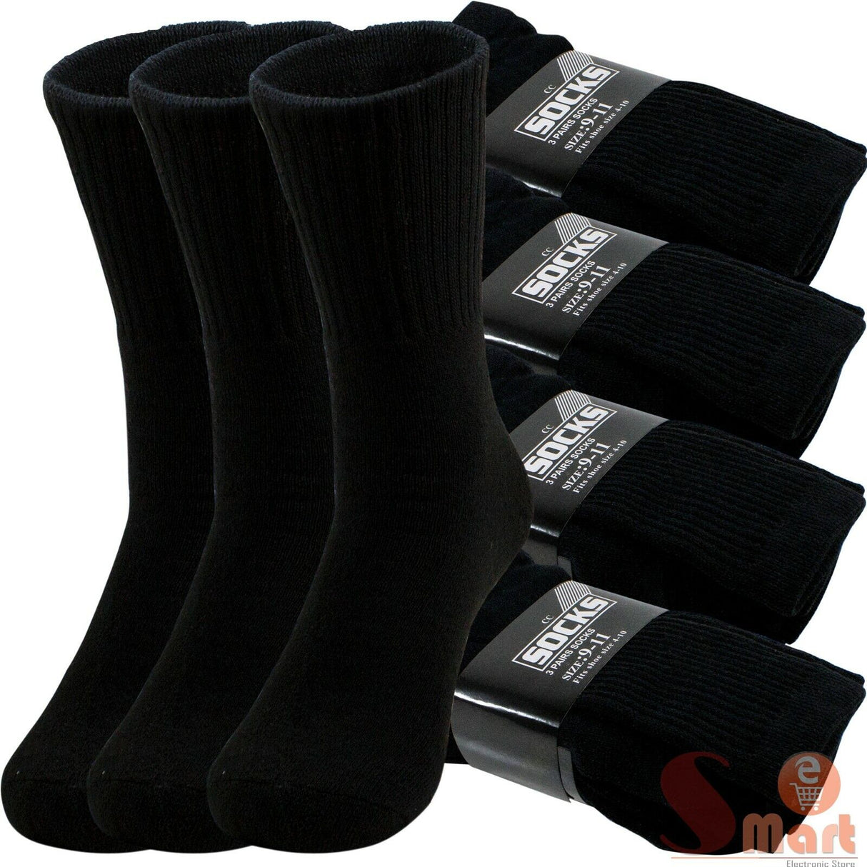 Lot 3-12 Pairs Mens Solid Sports Athletic Work Plain Crew Socks Size 9-11 10-13 from PremiumBrandGoods