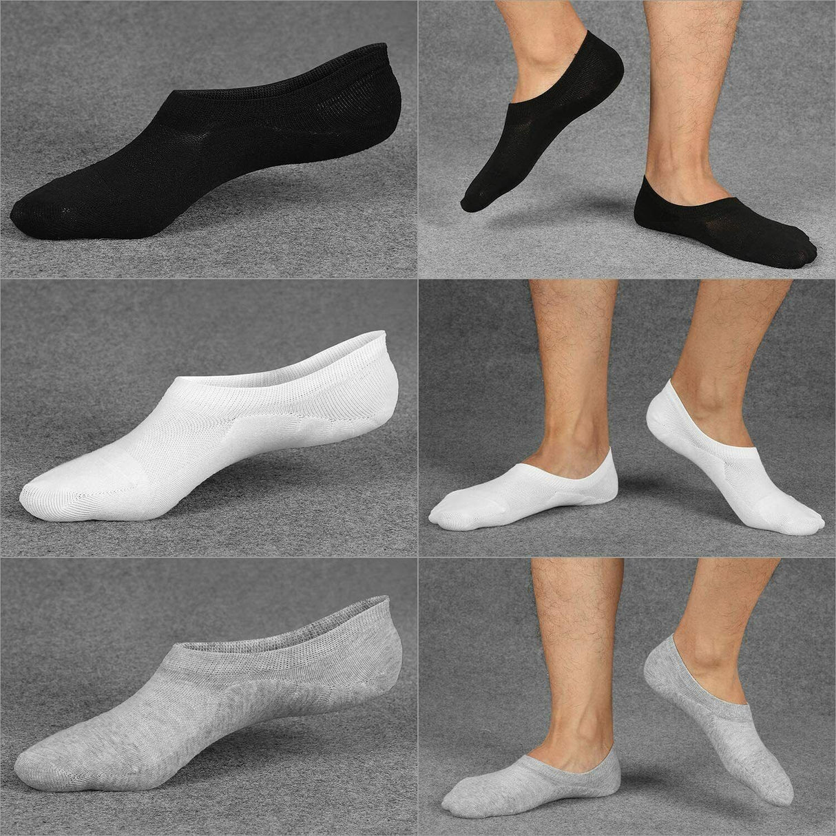 3-12 Pairs Mens No Show Invisible Nonslip Loafer Solid Boat Cotton Low Cut Socks from PremiumBrandGoods