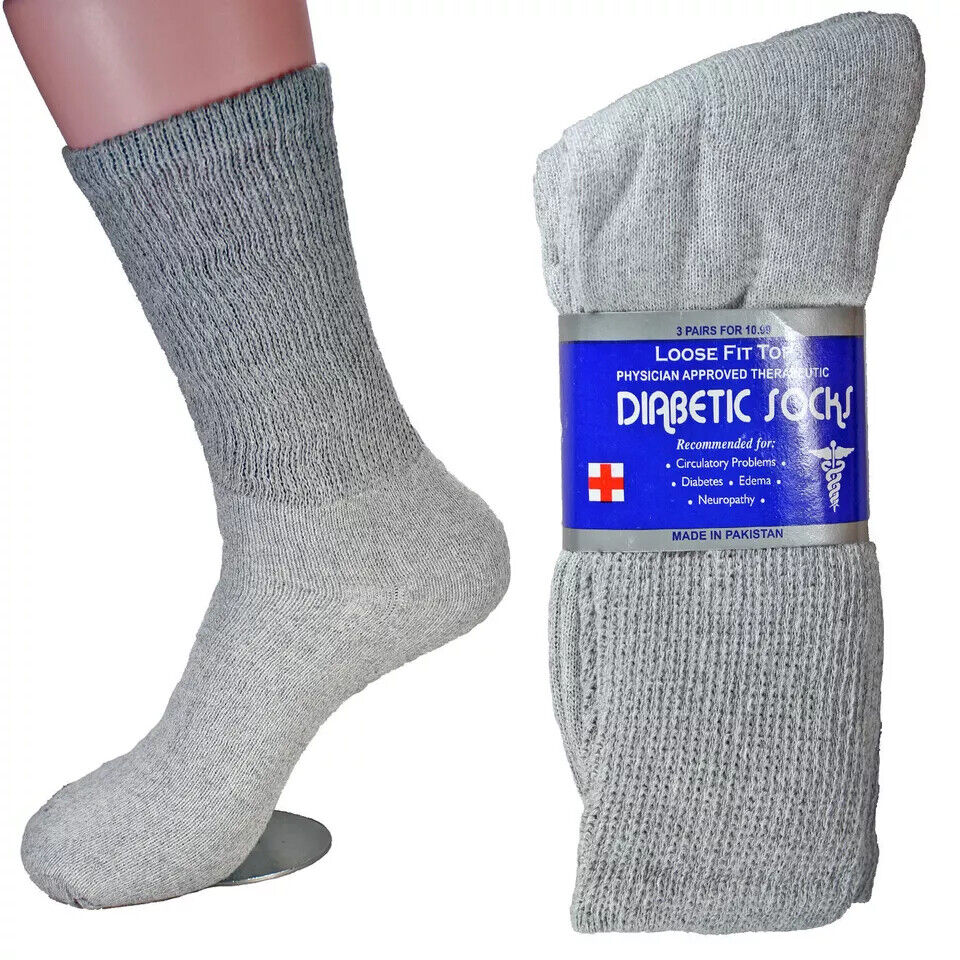 Wholesale Bulk Mens Diabetic Crew Socks Health Circulatory Size 9-11,10-13,13-15 from PremiumBrandGoods