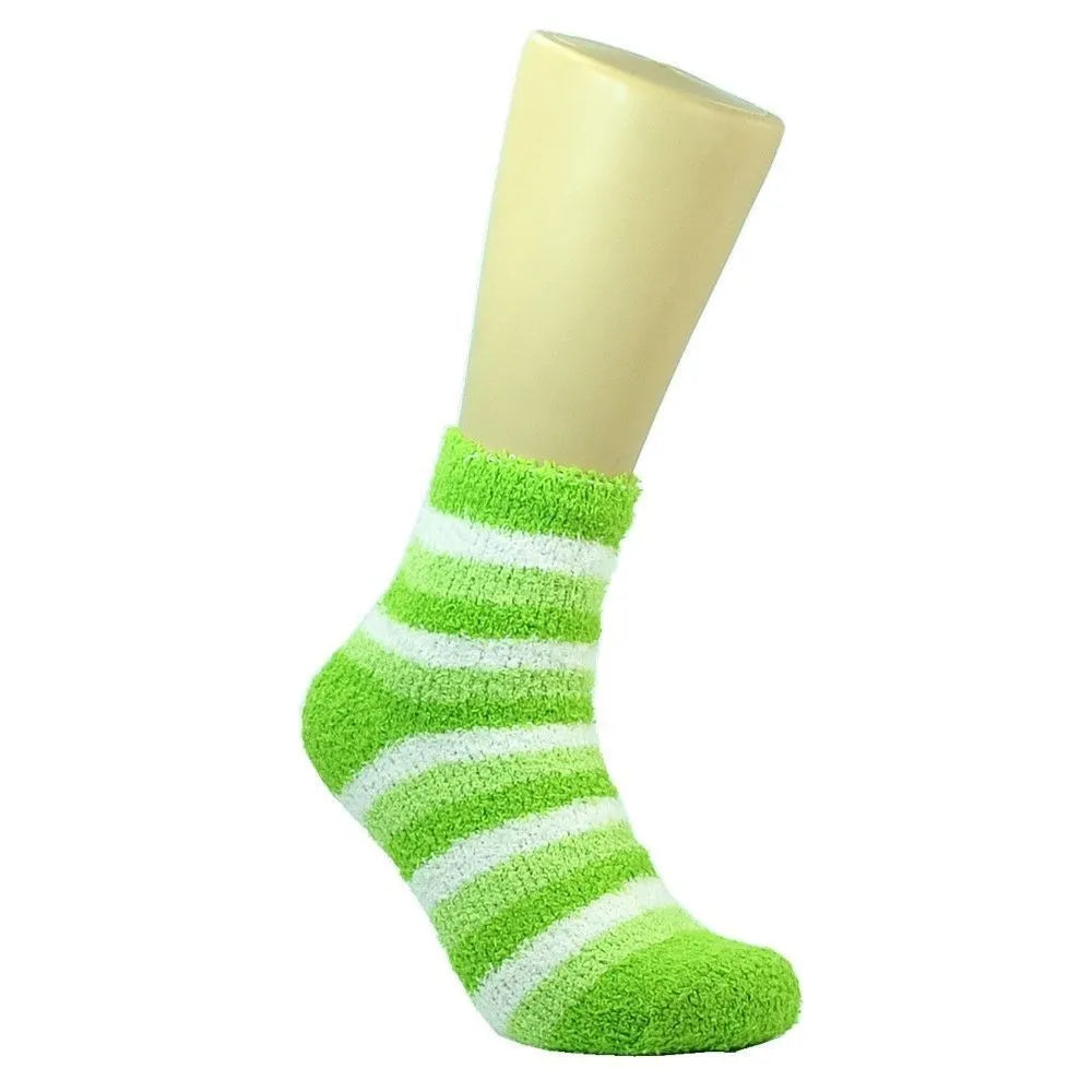 Womens Socks Soft Cozy Fuzzy Winter Home Warm Striped Sox Sizes 9-11 from PremiumBrandGoods