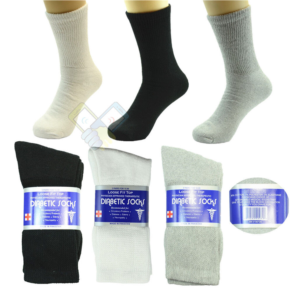 3,6 or 12 Pairs Diabetic Crew Circulatory Socks Health Women Cotton 9 10-15 from PremiumBrandGoods