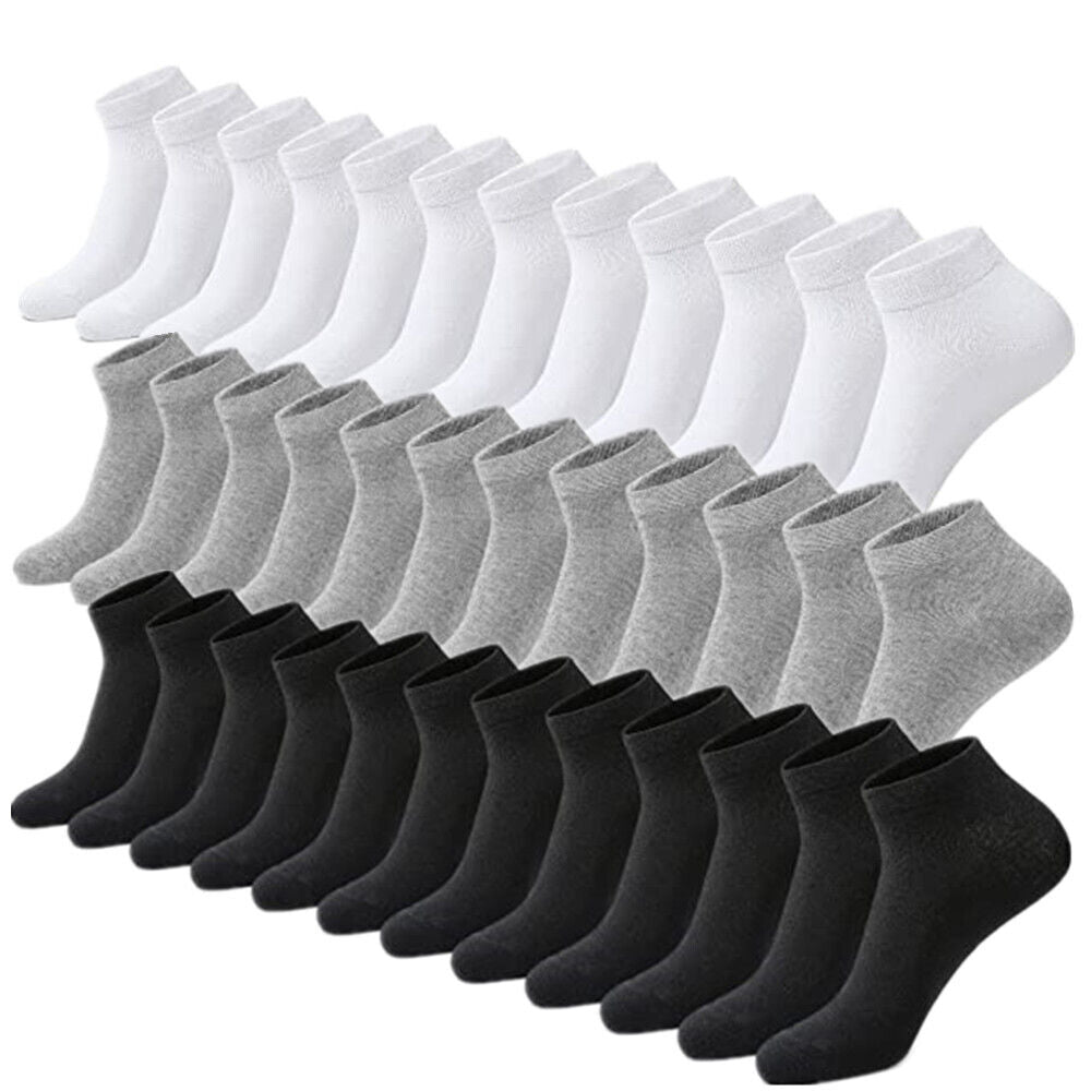 3-12 Pairs Mens Plain Solid Cotton Sports Ankle Athletic Socks Low Cut Size 9-13 from PremiumBrandGoods