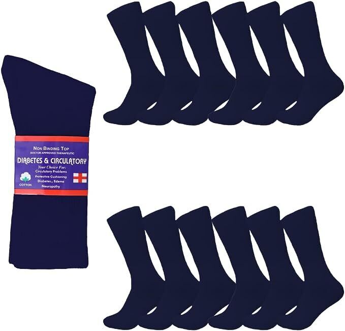 Diabetic Socks, Non-Binding Circulatory Cushion Cotton Crew Socks for Men Women from PremiumBrandGoods