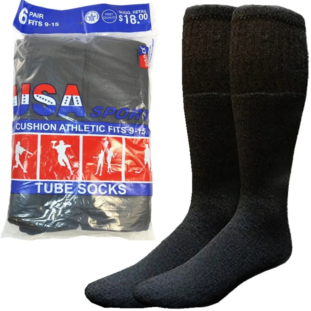 Men Athletic Socks Cotton Sports Solid Tube Socks sox Sizes 9-15 from PremiumBrandGoods