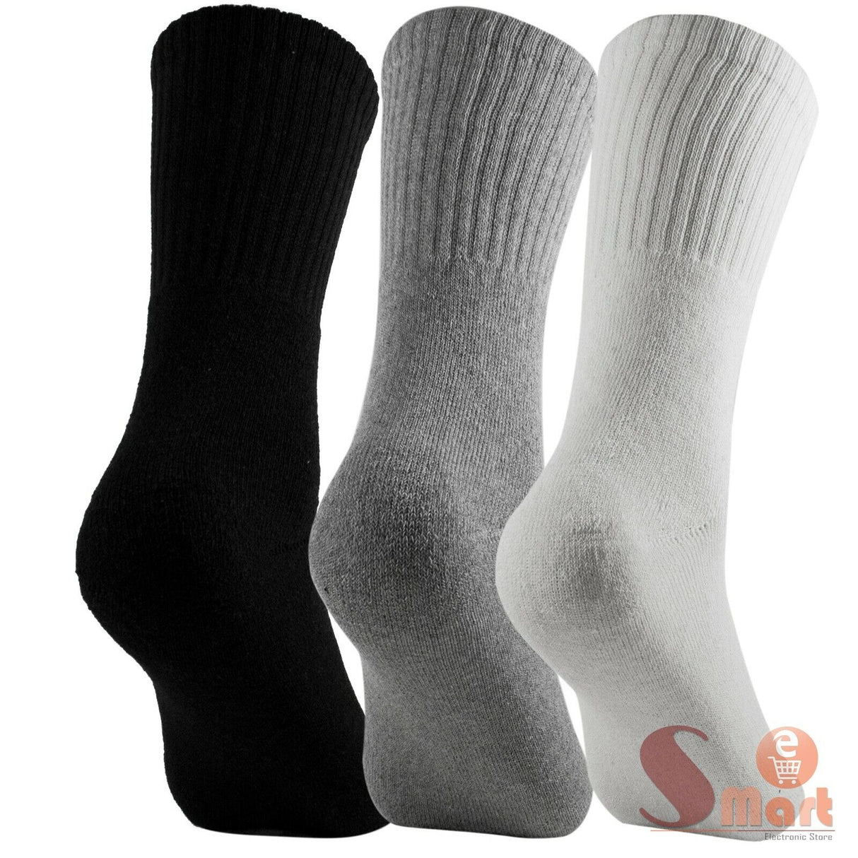 Lot 3-12 Pairs Mens Solid Sports Athletic Work Plain Crew Socks Size 9-11 10-13 from PremiumBrandGoods