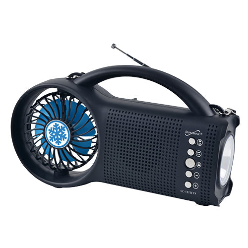 Supersonic Solar Power Bluetooth Speaker with FM Radio, LED Torch Light & Fan (SC-1073ERF) from Jupiter Gear Home
