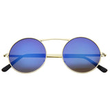 Large Retro Round Steampunk Mirrored Lens Sunglasses 8759 from zeroUV