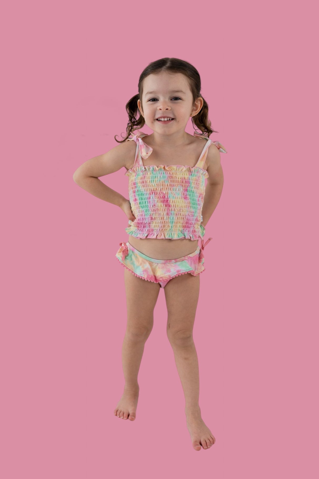 RAINBOW CLOUDS DREAM SMOCKED TANKINI TWO PIECE SWIM SUIT from DREAM BIG LITTLE CO
