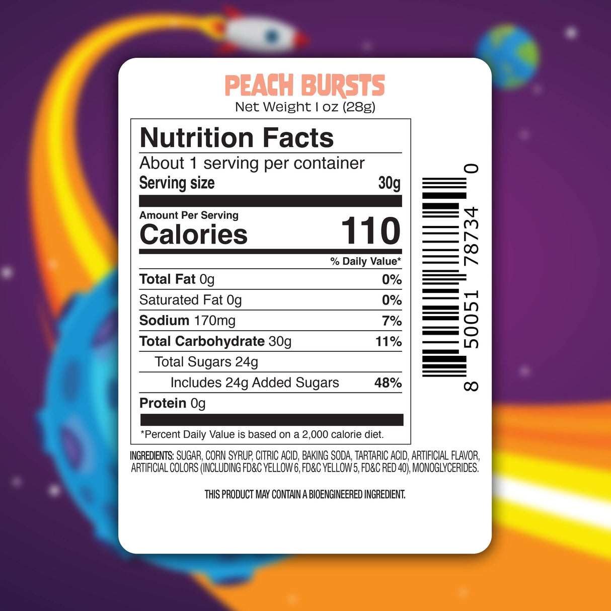 UpTop Peach Bursts - Freeze Dried Candy - (1oz) 4 Pack from PETEZ POP WHOLESALE