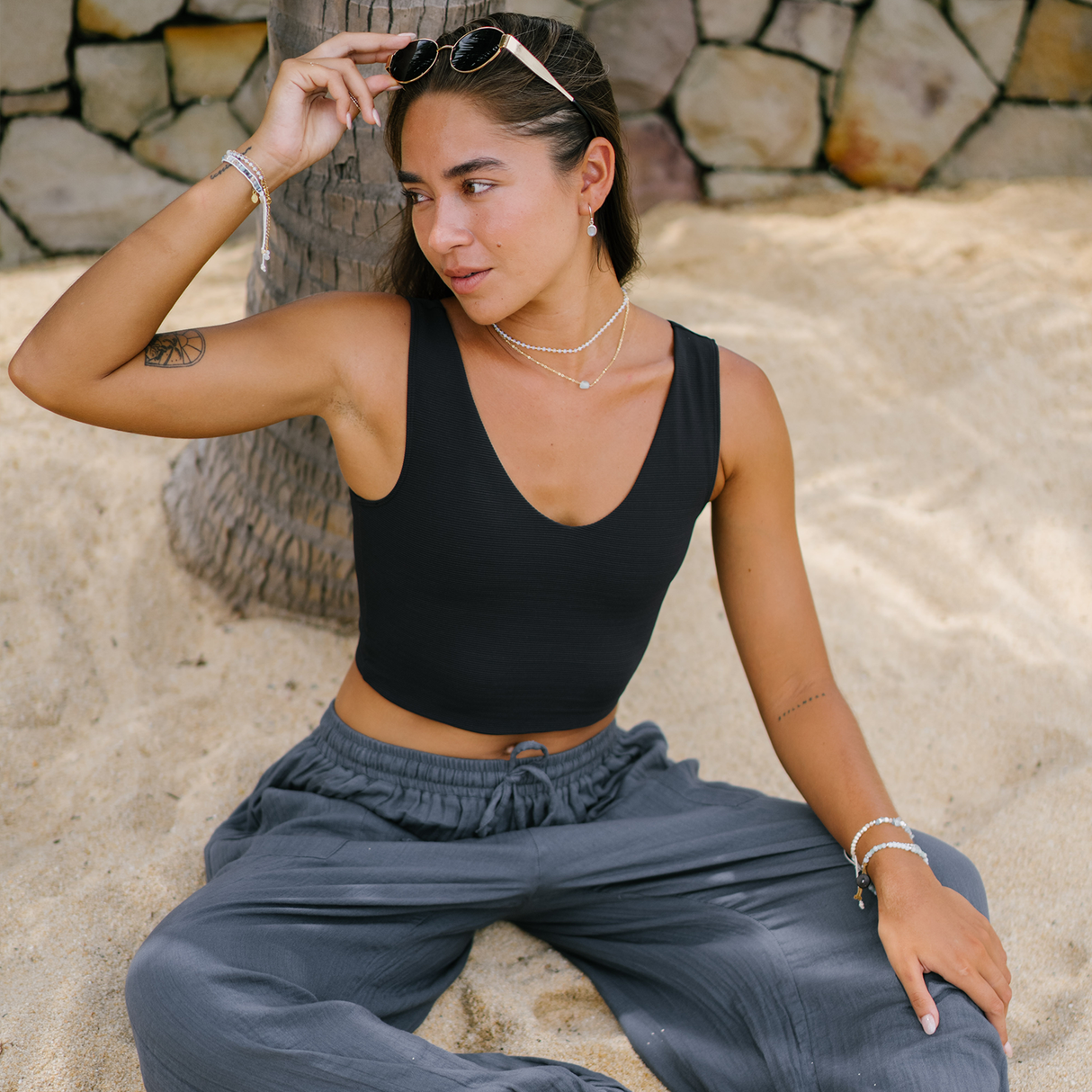 Onyx Restore Ribbed Tank from LotusAndLuna