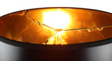 Black 16"W x 11"H Parchment Gold-Lined Floor Lampshade From LampsUSA