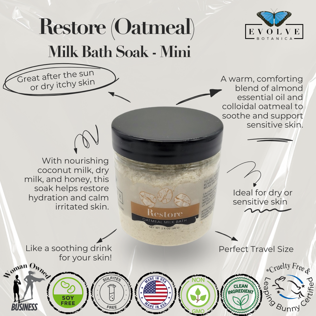 Milk Bath - Restore (Oatmeal) Mini from Evolve Botanica