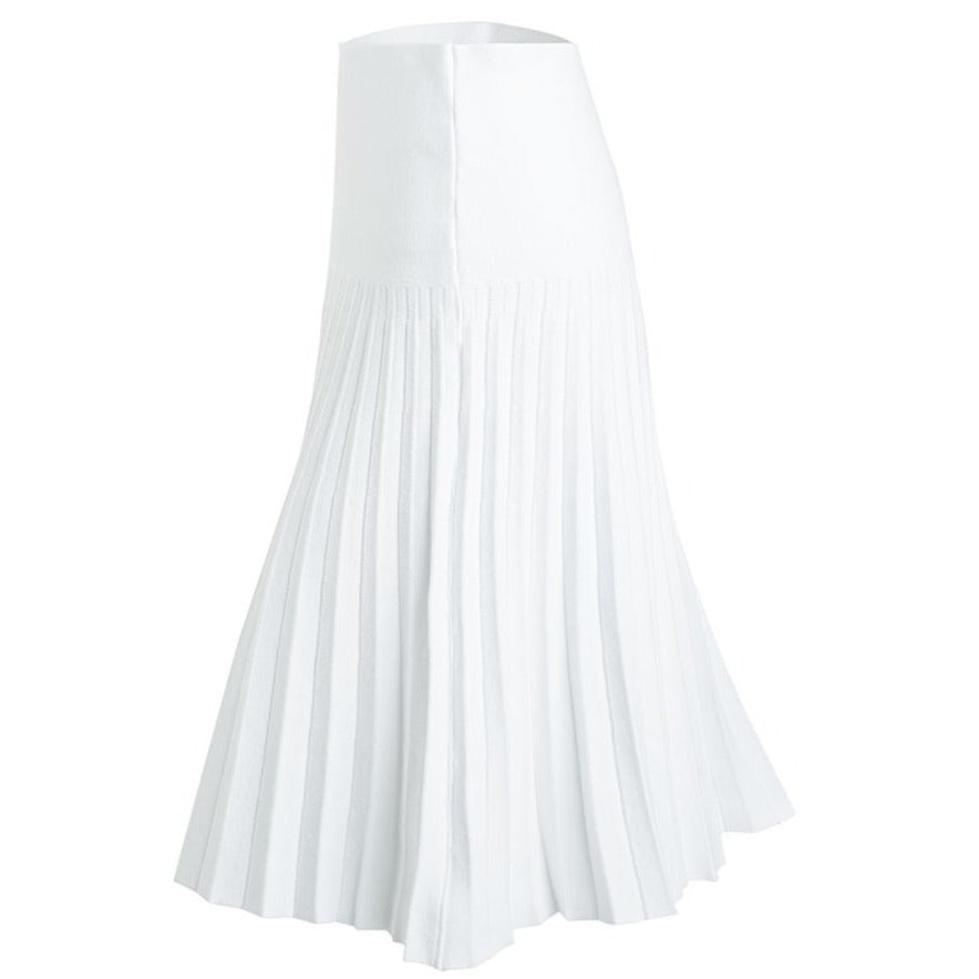 MM SUMMER PLEATED SKIRT- PURE WHITE. From Mia Mod