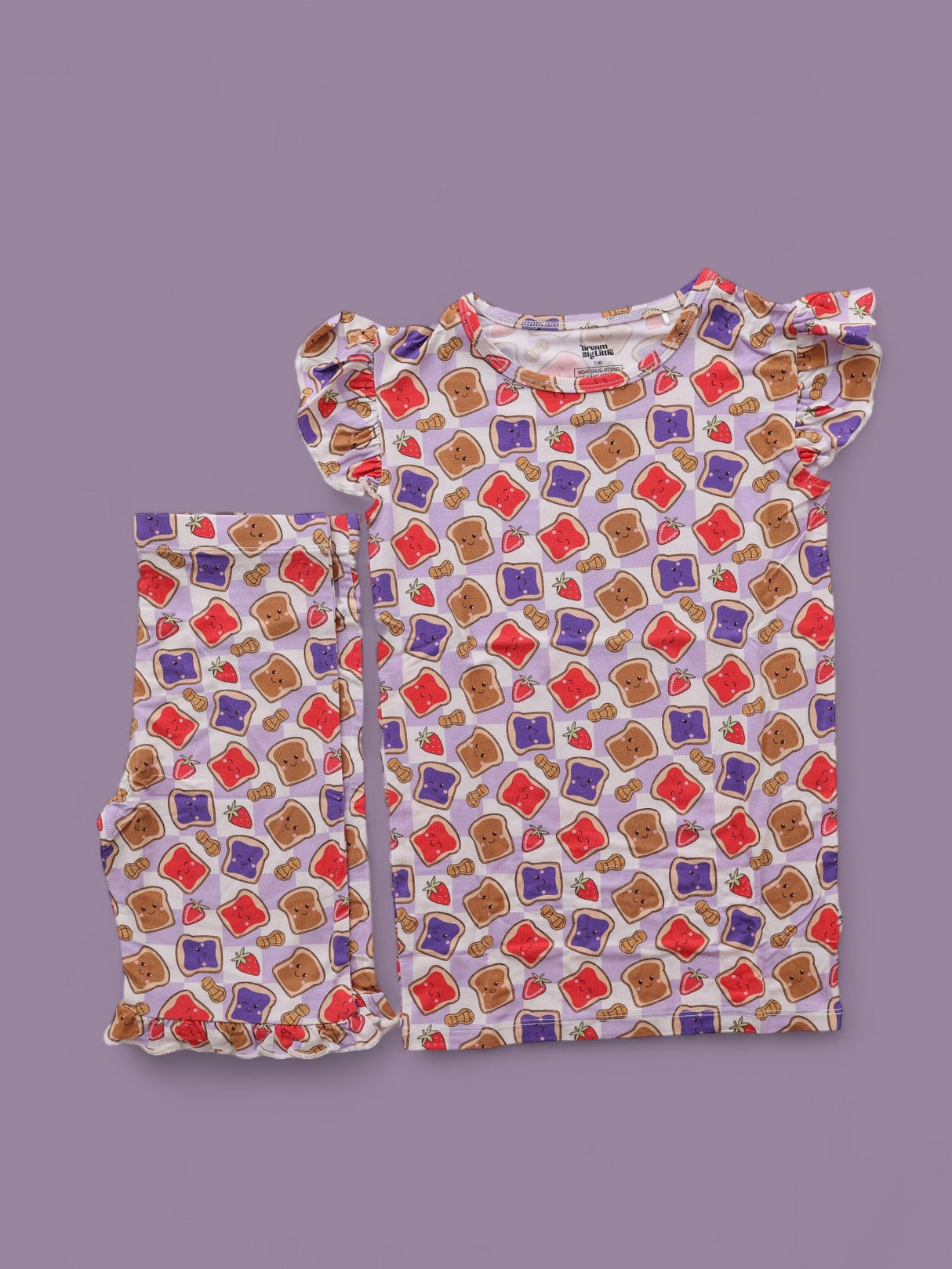 EXCLUSIVE PEANUT BUTTER JELLY TIME DREAM RUFFLE SHORT SET from DREAM BIG LITTLE CO