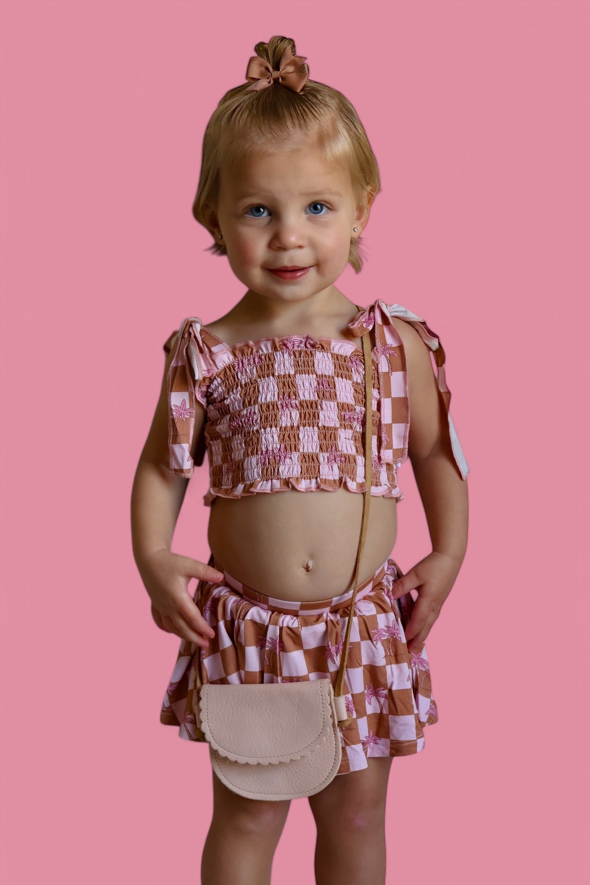EXCLUSIVE SUNSET BEACH CHECKERS DREAM SMOCKED SKORT SET from DREAM BIG LITTLE CO