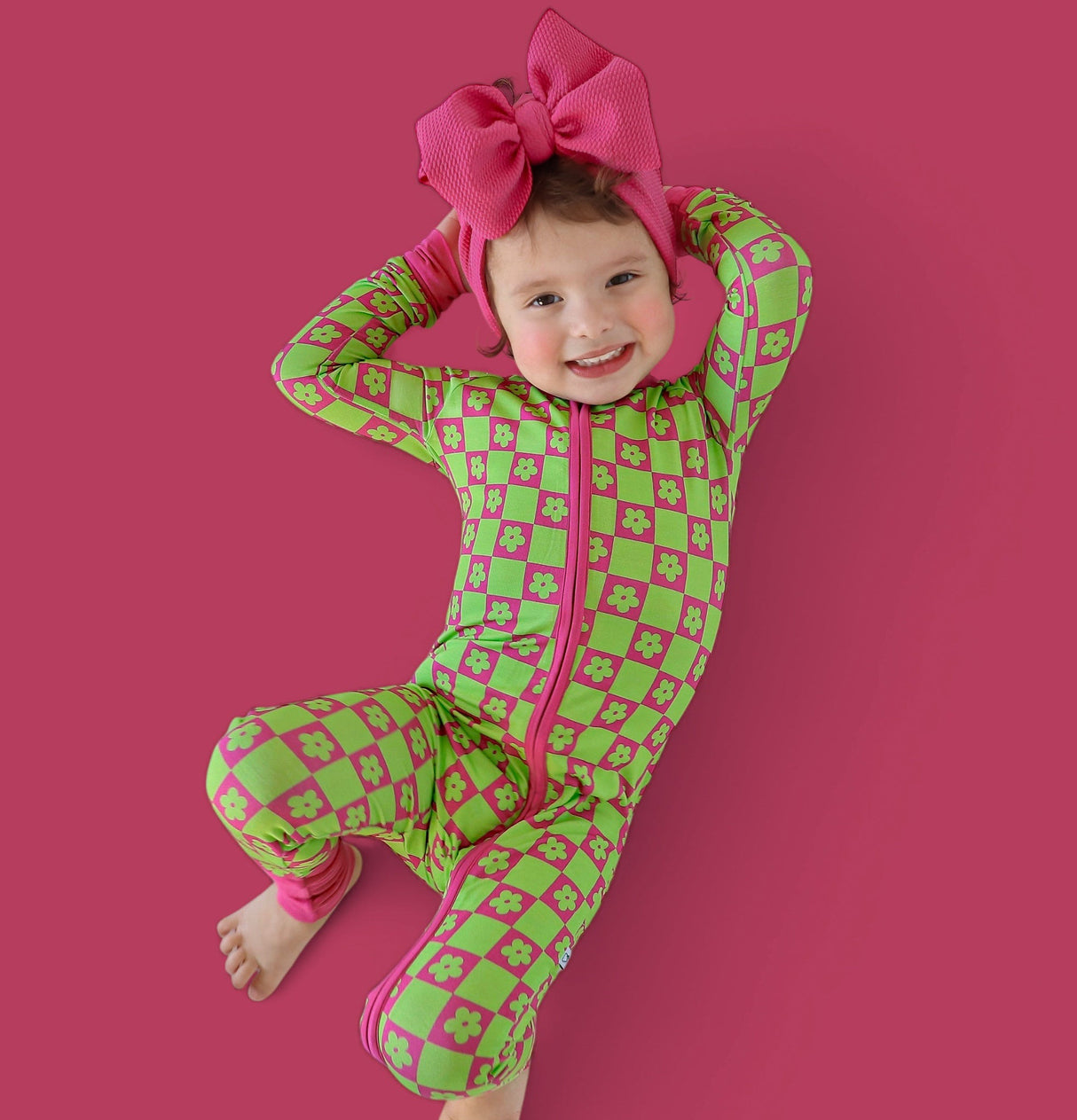 WILD DAISY CHECKERS DREAM ROMPER from DREAM BIG LITTLE CO