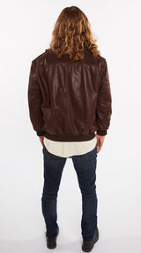 Men's Cowhide Bomber Flight Genuine Leather Jacket From FAD