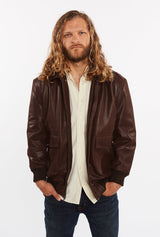 Men's Cowhide Bomber Flight Genuine Leather Jacket From FAD