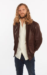 Men's Cowhide Bomber Flight Genuine Leather Jacket From FAD