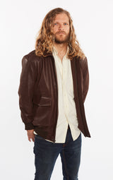 Men's Cowhide Bomber Flight Genuine Leather Jacket From FAD