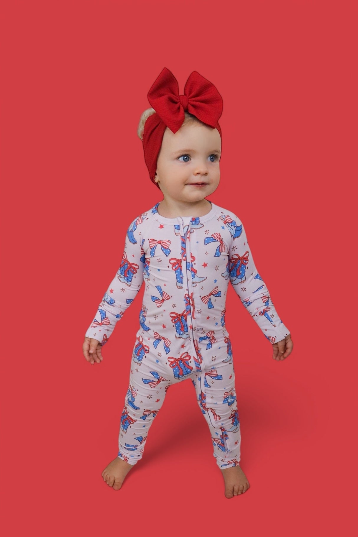USA BOOTS N' BOWS DREAM ROMPER from DREAM BIG LITTLE CO