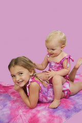 CANDY CLOUDS DREAM SMOCKED TWO PIECE SWIM SUIT from DREAM BIG LITTLE CO