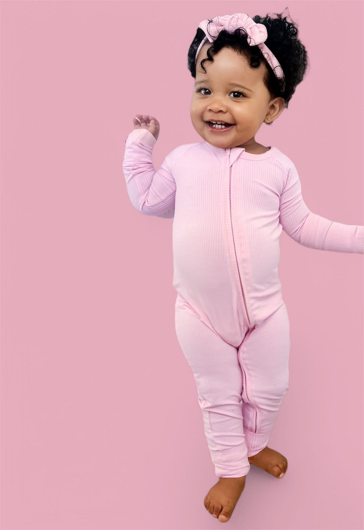 PINK ROSE RIB DREAM ROMPER from DREAM BIG LITTLE CO