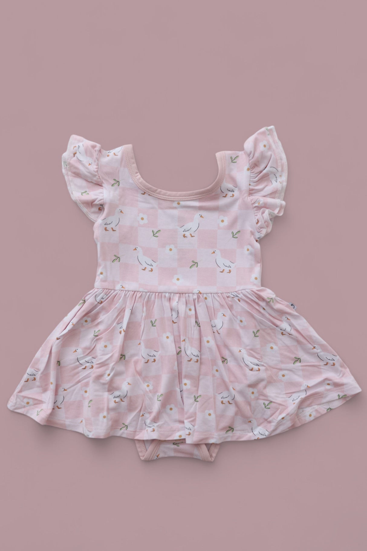 EXCLUSIVE DUCKS AND DAISIES DREAM CAP SLEEVE BODYSUIT DRESS from DREAM BIG LITTLE CO