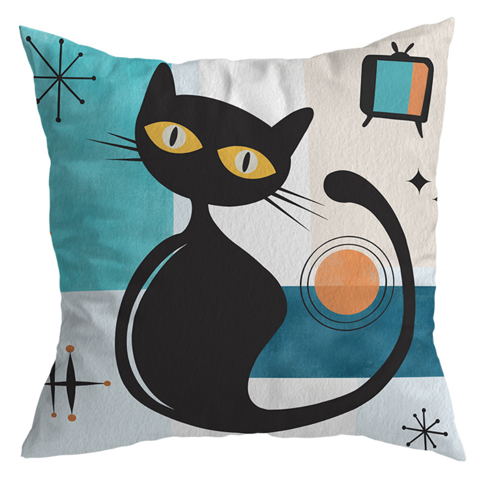Atomic Retro Feline Cushion Cover from Moderny