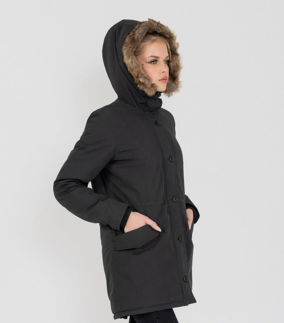 Women's Louise Ultra Lite Hooded Winter Parka Coat From FAD