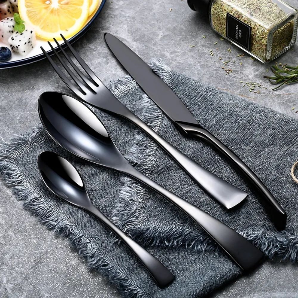 All Black Flatware Set from Moderny