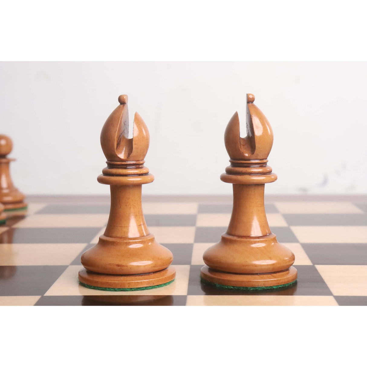 Original Staunton Chess Set- Chess Pieces Only- Lacquered Distress Antiqued Boxwood & Ebony- 4.5" King From Royal Chess Mall
