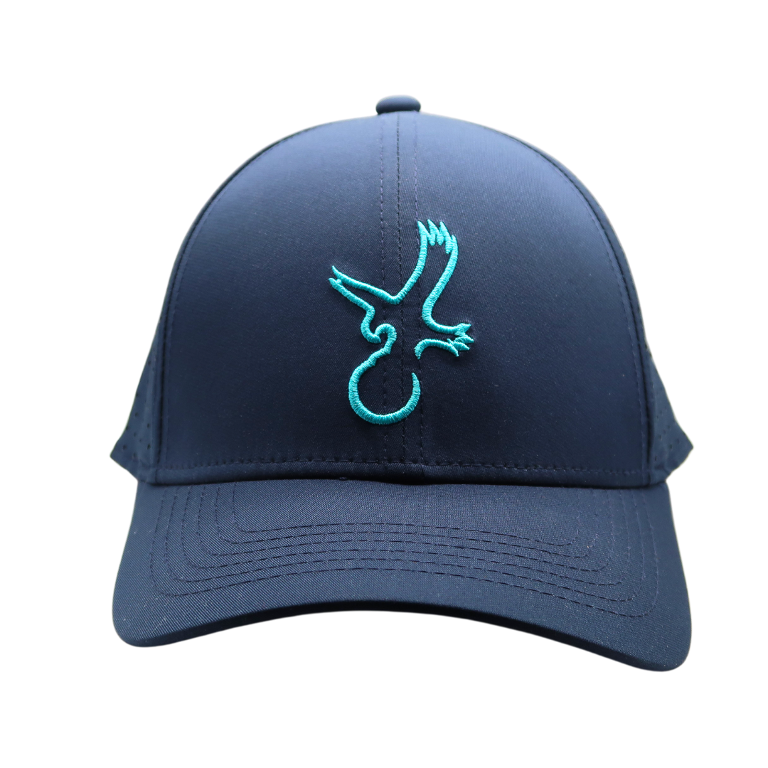 Navy/Teal Eagle Performance Hat from Talon Golf LLC