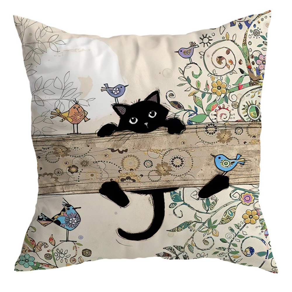 Vintage Black Cat Cushion Covers from Moderny