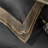 Border Embroidered Cotton Duvet Cover Set from Moderny
